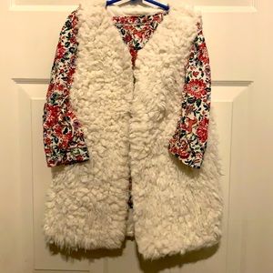 Size 8-10 long sleeve shirt and Sherpa vest